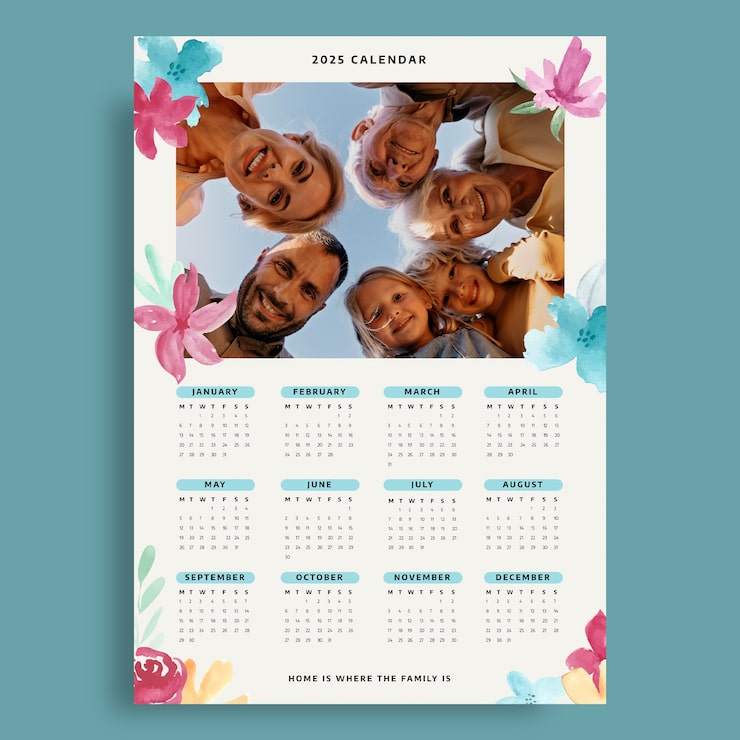 Free Vector yearly calendar template design