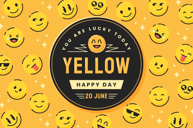 Free Vector yellow day hand drawn flat background