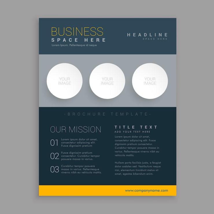 Free Vector yellow and gray brochure with circles