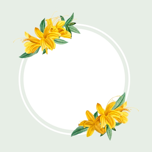 Free Vector yellow rhododendron frame
