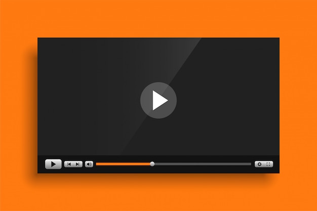 Free Vector yellow theme video media player interface template