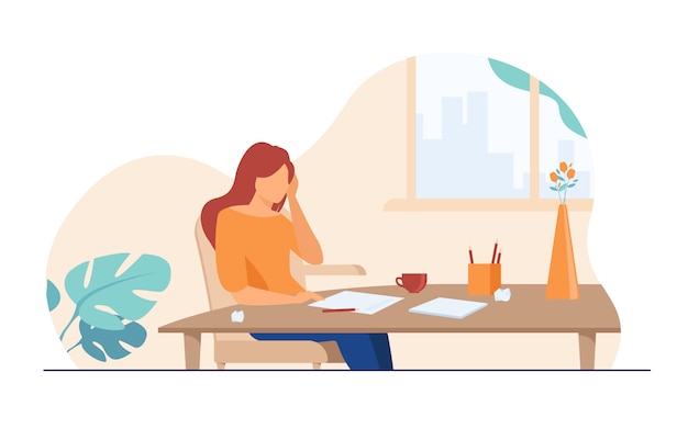 Free Vector young author or writer working on new article