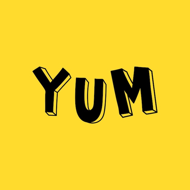 Free Vector yum bold vector text typography font