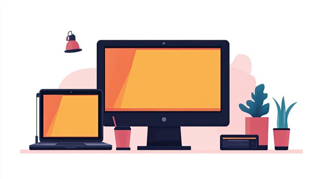 Photo 29 responsive website design displayed on multiple devices crossplatform compatibility modern web development