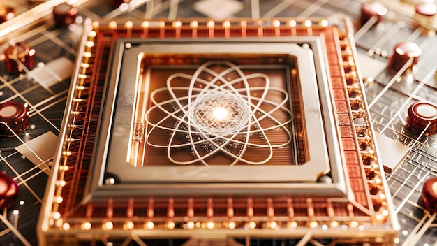 Photo 3d ai driven quantum computing border frame concept innovative design symbolizing advanced ai tech