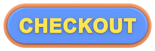 Photo 3d checkout button 3d illustration