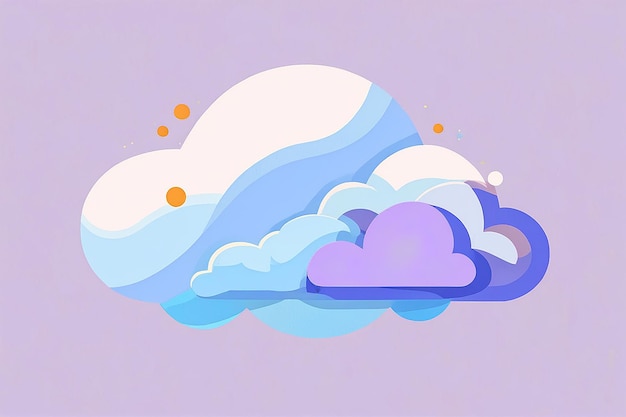 Photo 3d cloud download flat illustration