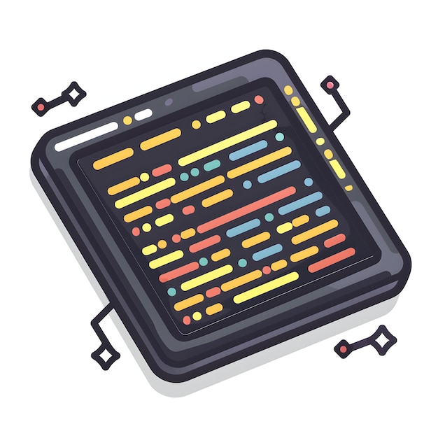 Photo 3d flat icon code snippets and code branch with space for text and graphics concept