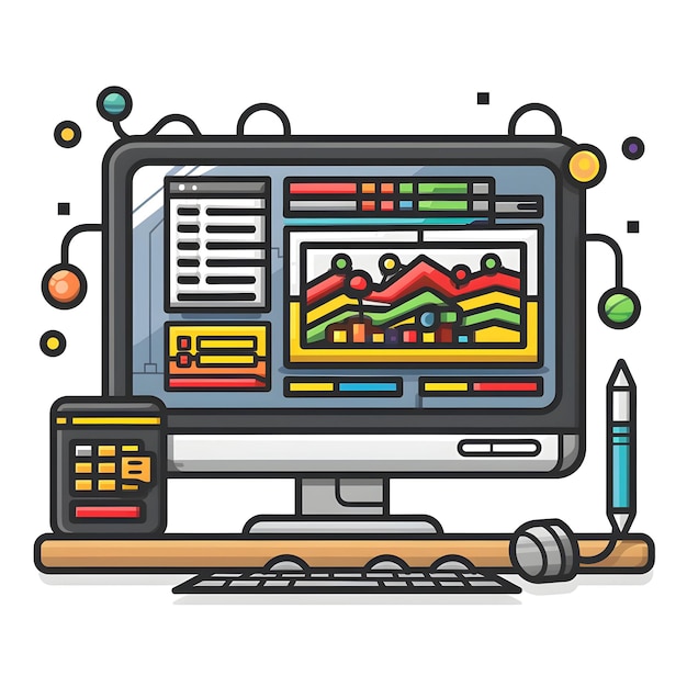 Photo 3d flat icon sleek programming dashboard and codebase with text space on professional background co