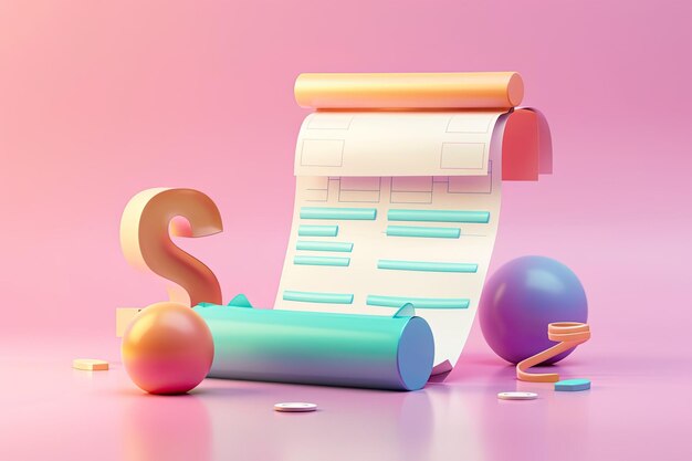 Photo 3d icon invoice notification