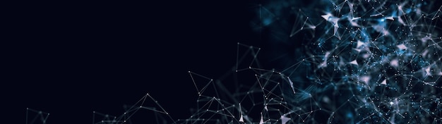 Photo 3d render composition based on plexus. use different methods of overlaying. animation through transparency of different color variants