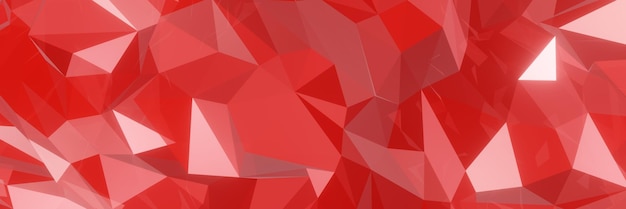 Photo 3d rendered abstract red crystals