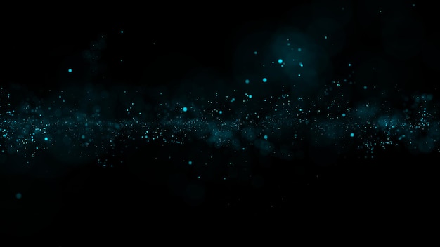 Photo 3d rendering of bright abstract cloud from particle structure