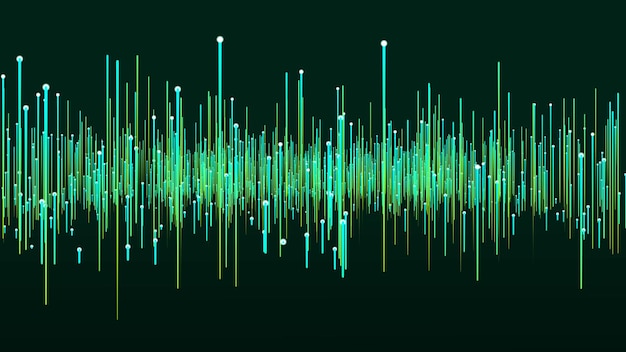 Photo 3d rendering dynamic lines or rays on background abstract dynamic background circular pattern music wave