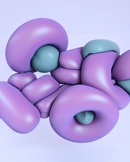 Photo 3d rendering illustration. abstract smooth soft shapes.