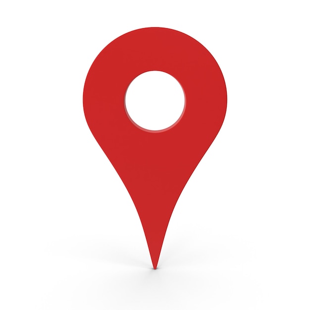 Photo 3d rendering realistic location map pin gps pointer red markers gps location symbol maps navigation