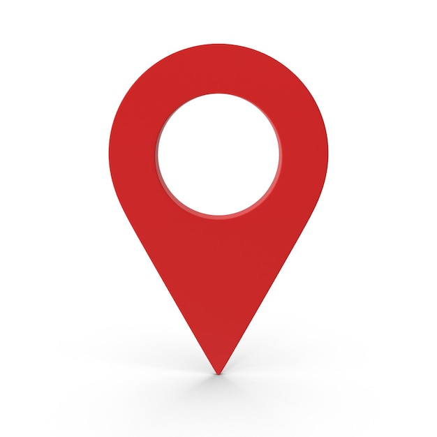 Photo 3d rendering realistic location map pin gps pointer red markers gps location symbol maps navigation