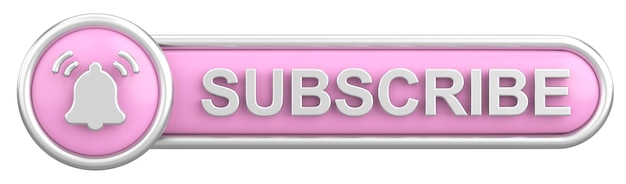 Photo 3d subscribe button 3d illustration