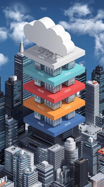 Photo 3d unique cloud computing technology