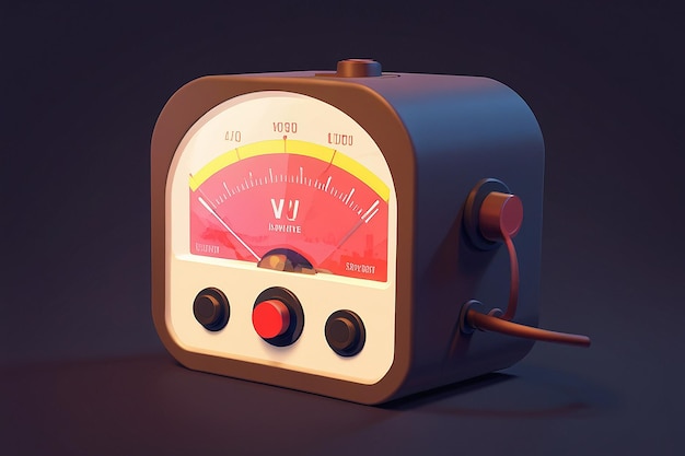 Photo 3d voltmeter flat illustration