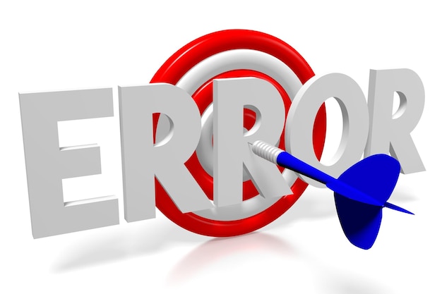 Photo 3d word darts illustration error