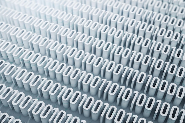 Photo abstract 10 white coding background technology and programming concept 3d rendering