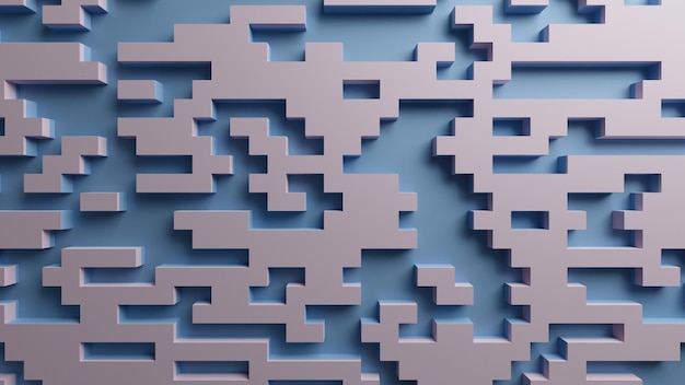 Photo abstract background in 3d brick block style