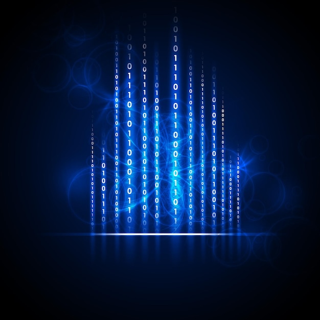 Photo abstract background of glowing numbers