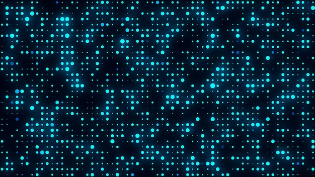 Photo abstract blue vanishing texture the concept of data movement by binary code halftone with noise effect and dots matrix background on screen futuristic pattern 3d rendering