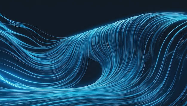 Photo abstract blue waves of light creating a dynamic visual flow