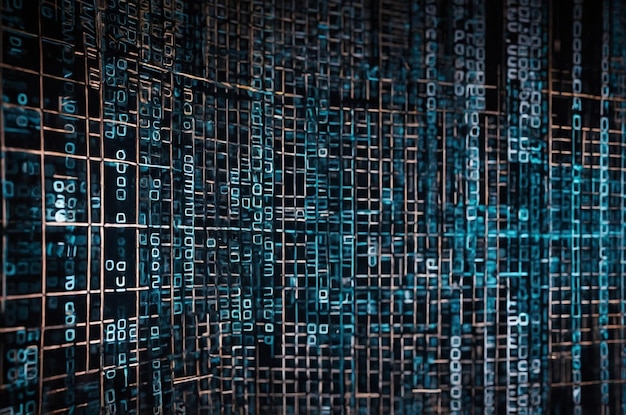 Photo abstract data stream with cybersecurity elements