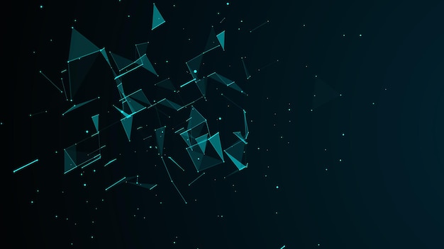 Photo abstract digital background cosmic particles the effect of plexus big data visualization 3d rendering
