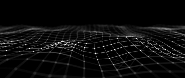 Photo abstract digital background network connection structure big data futuristic abstract wave 3d rendering