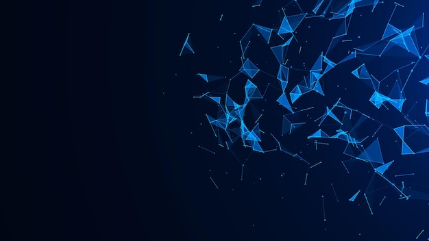 Photo abstract digital background plexus effect network connection structure science background 3d rendering