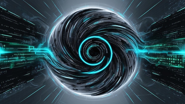 Photo an abstract digital background with binary code and ai algorithms running in the background binary