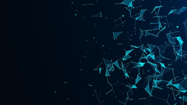 Photo abstract digital blue background plexus effect network connection structure science background 3d rendering