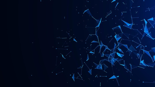 Photo abstract digital blue background plexus effect network connection structure science background 3d rendering