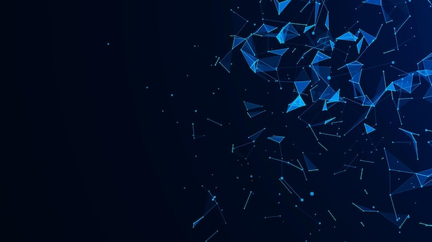 Photo abstract digital blue background plexus effect network connection structure science background 3d rendering