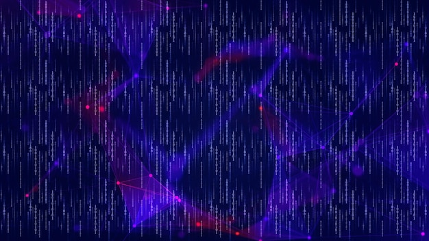 Photo abstract digital heart data stream and network connection