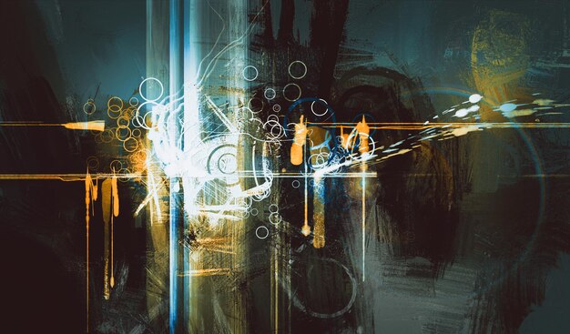 Photo abstract digital painting, creative technologies composed