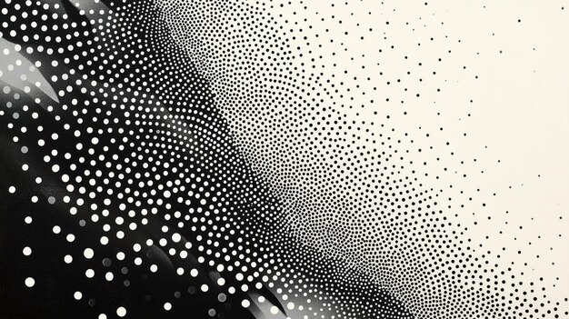 Photo abstract halftone dots pattern black and white gradient texture background