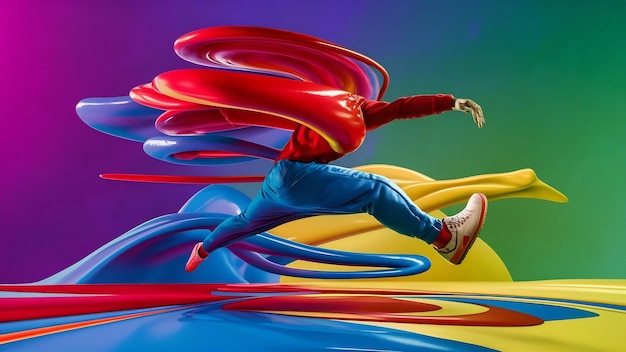 Photo abstract hyper jump