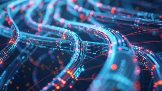 Photo abstract neon sound wave visualization