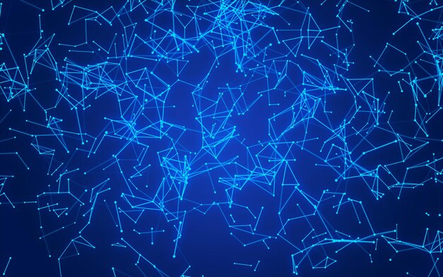 Photo abstract network of connected points and lines