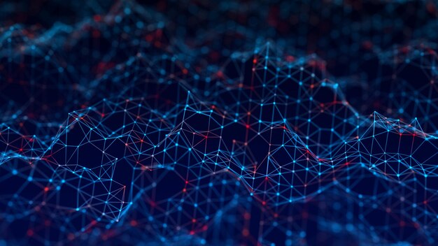 abstract technology background science background big data 3d rendering network connection dots and lines dynamic form