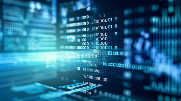 Photo abstract technology background of software developer and computer script programming code generative ai