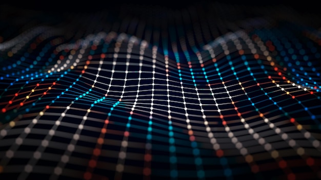 Photo abstract technology big data background concept. artificial intelligence tech. big data and cybersecurity. transfer and storage of data sets, blockchain, server. abstract background. 3d illustration.