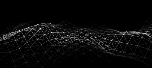 Photo abstract technology large data code matrix network connection structure 3d rendering