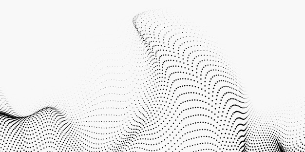 Photo abstract waving particle technology background