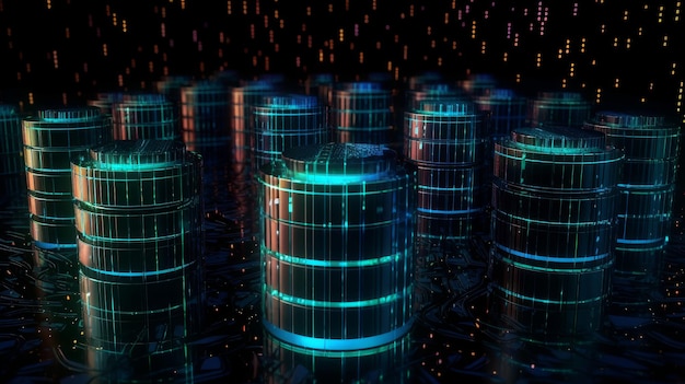 Photo amazing big data concept digital data flow transferring generative ai